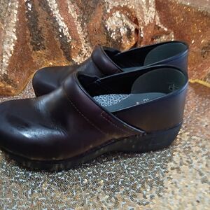 Pre-owned Elegant Dark Brown Leather Mules